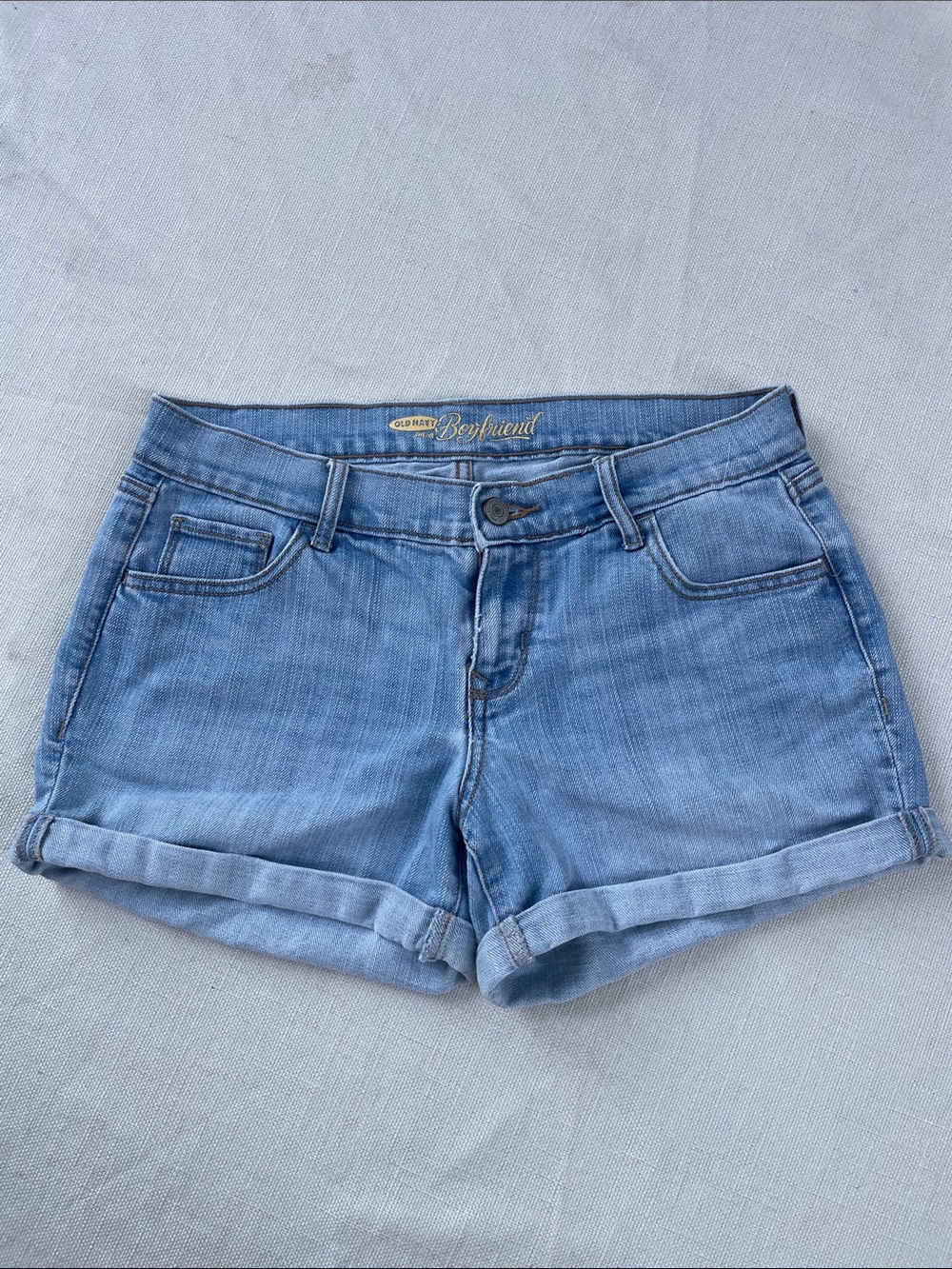 Old Navy Light Blue Denim Rolled-Hem Boyfriend Shorts